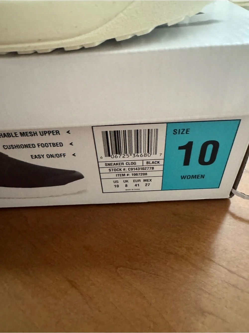 Black Sneaker Clog - Comfortable Slip-On size 10